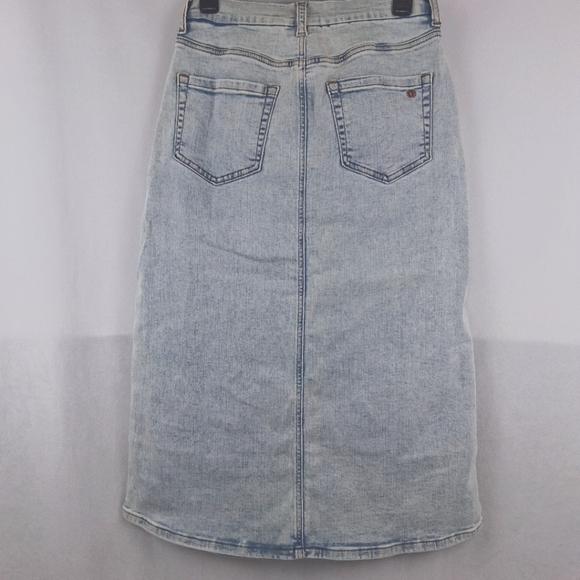 Denim & Co. Canyon Retreat Light Blue Denim Midi Skirt Sz4 NWT - Picture 6 of 8